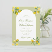 White Citrus Green Lemon Wedding Invitation (Debout devant)