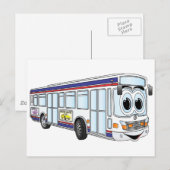 White City Bus Cartoon Briefkaart (Voorkant / Achterkant)