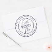 White Classic Homemade Blueberry Pie Label (Envelop)