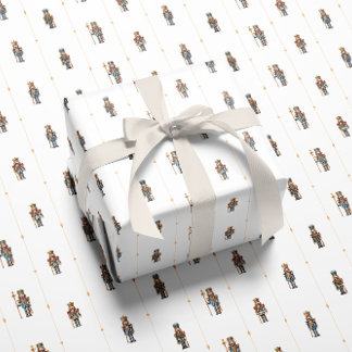 White classic nutcracker wrapping paper cadeaupapier