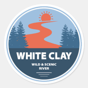 White Clay Wild and Schilderachtig River Ronde Sticker