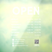 White Clean Praktische Openingstijden QR Code Raamsticker (Vel 3)