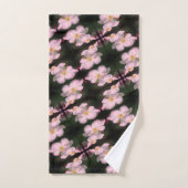 White Clematis Flower Pair Abstract Floral Pattern Bad Handdoek (Handdoek)