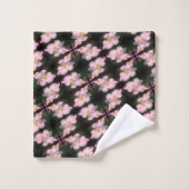 White Clematis Flower Pair Abstract Floral Pattern Bad Handdoek (Wasdoekje)