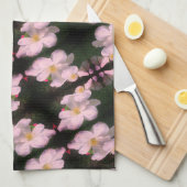 White Clematis Flower Pair Abstract Floral Pattern Theedoek (Quarter Fold)