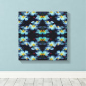 White Clematis Flowers Abstract Canvas Afdruk (Insitu (Houten vloer))