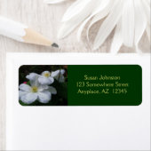 White Clematis Pair Flower Address Label (Insitu)
