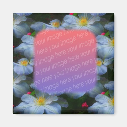 White Clematis - Vloeiend uw foto Magneet (Voorkant)