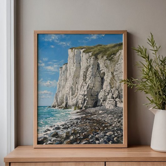 White Cliffs of Dover Beach Art Canvas Afdruk