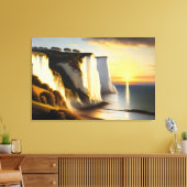 White Cliffs of Dover bij Sunset Canvas Afdruk (Insitu (Woonkamer))