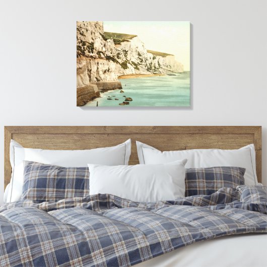 White Cliffs of Dover, Kent, England Canvas Afdruk (Insitu (Slaapkamer))