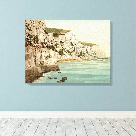 White Cliffs of Dover, Kent, England Canvas Afdruk (Insitu (Houten vloer))