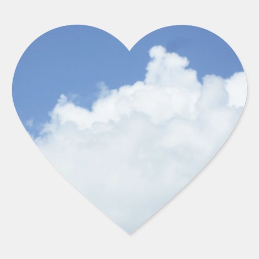 White Cloud Shape in Blue Sky Hart Sticker (Voorkant)