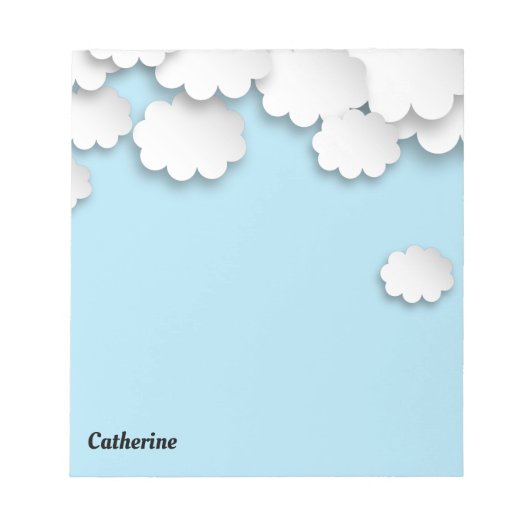 White Clouds Blue Sky Dreamweaver 3D Paper Cuting Notitieblok (Voorkant)