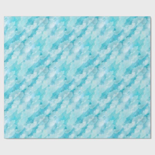 White Clouds Pattern Blue Sky Cadeaupapier (Vlak)