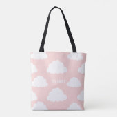 White Clouds Pattern Gepersonaliseerde Blush Canva Draagtas (Achterkant)