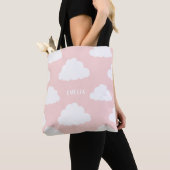 White Clouds Pattern Gepersonaliseerde Blush Canva Draagtas (Dichtbij)