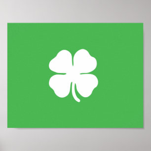 White Clover Leaf Poster