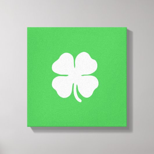 White Clover Leaf Wrapped Canvas Afdruk (Voorkant)