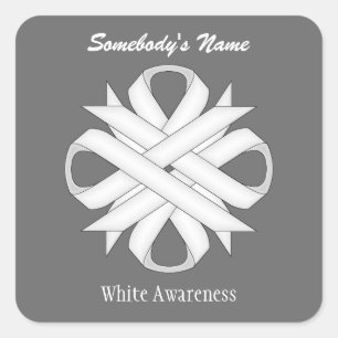 White Clover Ribbon door Kenneth Yoncich Vierkante Sticker