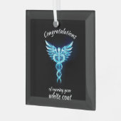 White Coat Ceremonie Kristal Medisch  Glas Ornament (Voorkant links)