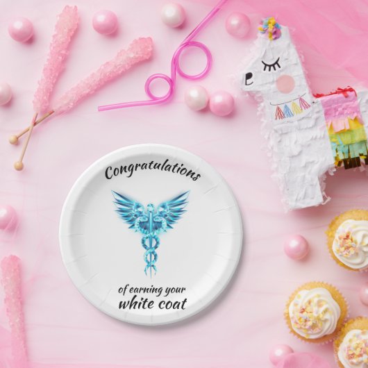 White Coat Ceremonie Kristal Medisch  Papieren Bordje (Feest)