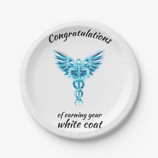 White Coat Ceremonie Kristal Medisch  Papieren Bordje (Voorkant)