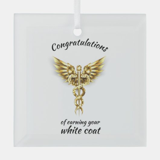 White Coat Ceremony Gold Medical Glas Ornament (Voorkant)