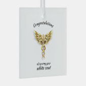 White Coat Ceremony Gold Medical Glas Ornament (Voorkant Rechts)