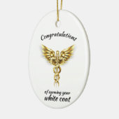 White Coat Ceremony Gold Medical Keramisch Ornament (Links)