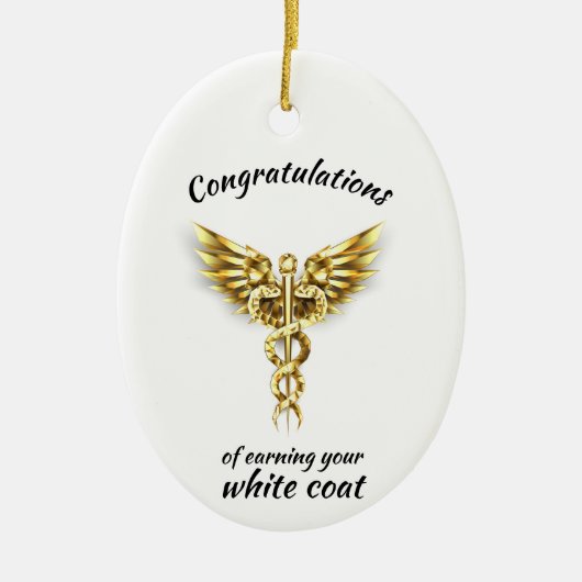 White Coat Ceremony Gold Medical Keramisch Ornament (Voorkant)