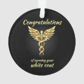 White Coat Ceremony Gold Medical Ornament (achterkant)