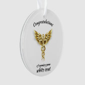 White Coat Ceremony Gold Medical Ornament (voorkant)