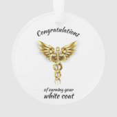 White Coat Ceremony Gold Medical Ornament (achterkant)