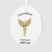 White Coat Ceremony Gold Medical Ornament (voorkant)