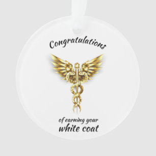 White Coat Ceremony Gold Medical Ornament