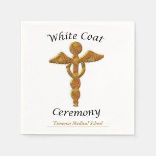 White Coat Ceremony Gold Medical, Square Gift Item Servetten