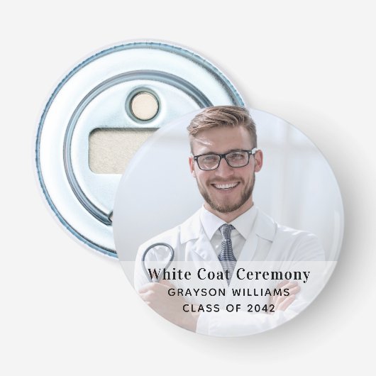 White Coat Ceremony Medical Foto Button Flesopener (Voorkant)