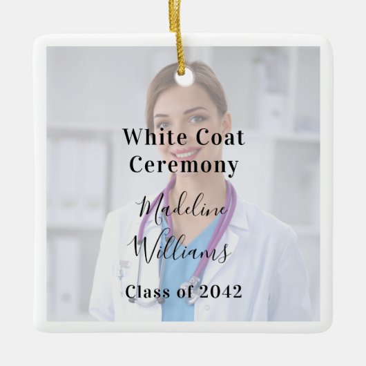 White Coat Ceremony Photo Ornament (Voorkant)