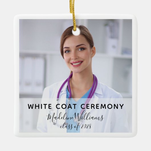 White Coat Ceremony Photo Ornament (Voorkant)