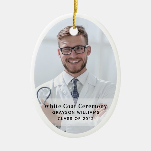 White Coat Ceremony Photo Ornament (Voorkant)