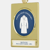 White Coat Medical Science Arts Verguld Banner Ornament (Links)
