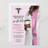 White Coat Médicale School Graduation Invitation (Devant / Derrière)