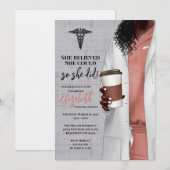 White Coat Médicale School Graduation Invitation (Devant / Derrière)