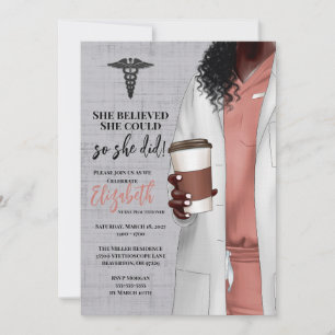 White Coat Médicale School Graduation Invitation