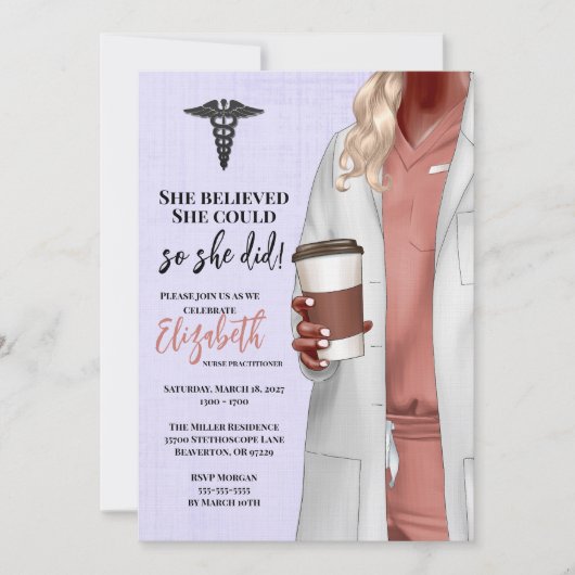 White Coat Médicale School Graduation Invitation (Devant)