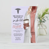 White Coat Médicale School Graduation Invitation (Debout devant)