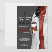 White Coat Médicale School Graduation Invitation (Devant / Derrière)