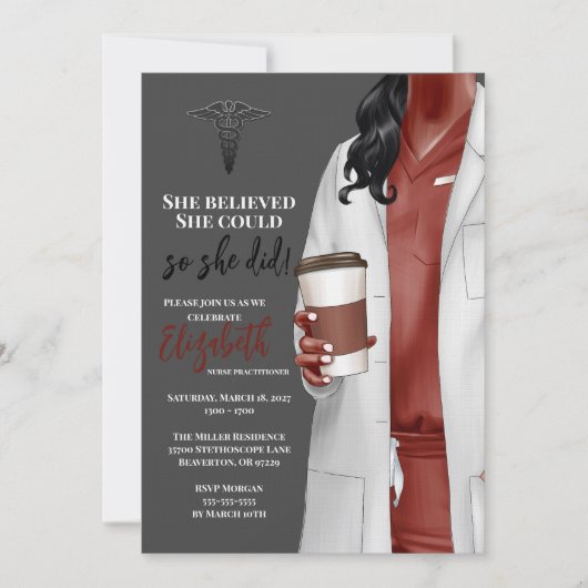 White Coat Médicale School Graduation Invitation (Devant)