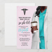 White Coat Médicale School Graduation Invitation (Devant / Derrière)